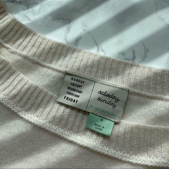 ANTHROPOLOGIE Saturday Sunday Cashmere Striped Ombré Sweater NWT - Picture 7 of 14